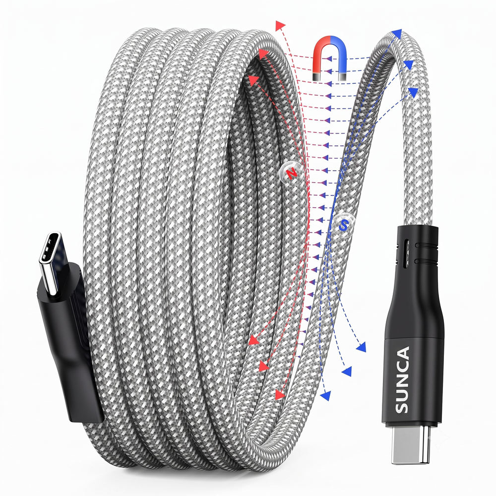マグネット式/スパイラル式 USB-C – USB-C ケーブル