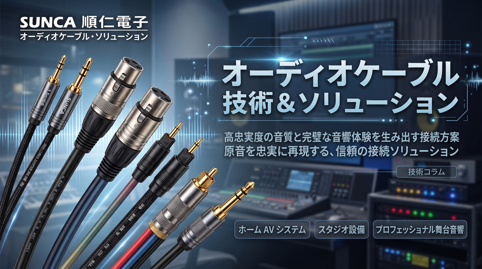 【技術コラム】オーディオケーブル専門解説：高忠実度な音質と完璧な音響体験を生み出す重要な接続ソリューション