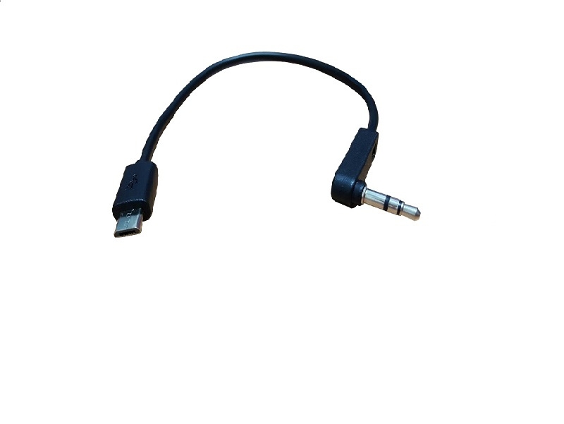 オーディオケーブル (3.5mm 90度プラグ – Micro USB)