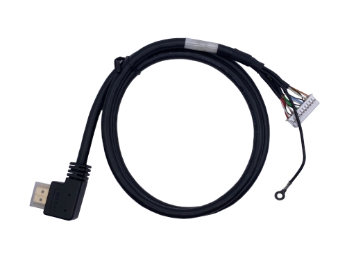 HDMI 90度オス – PHD2.0 2×10 Pin + 3.2 丸形端子 ケーブル
