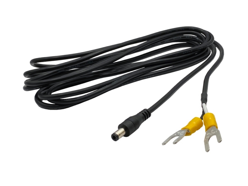 DC 電源ケーブル DC5525 プラグ – 2 x Y型圧着端子