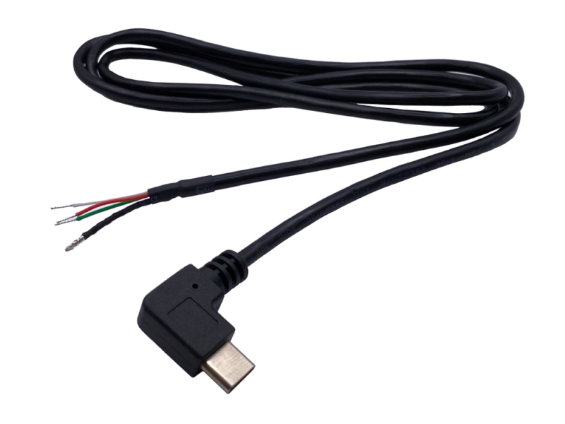 USB 2.0 90度 Type C オープンエンドケーブル (OTG)
