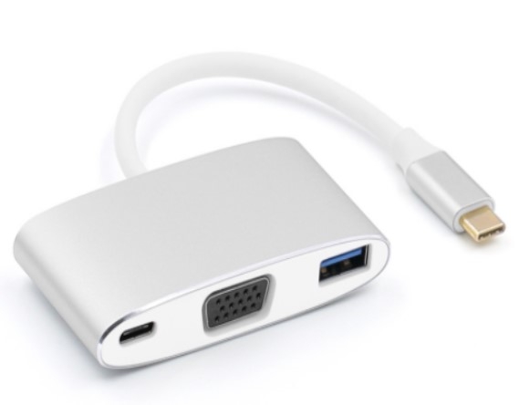 USBハブ – USB Type C to VGA + USB 3.0 + USB PowerDelivery