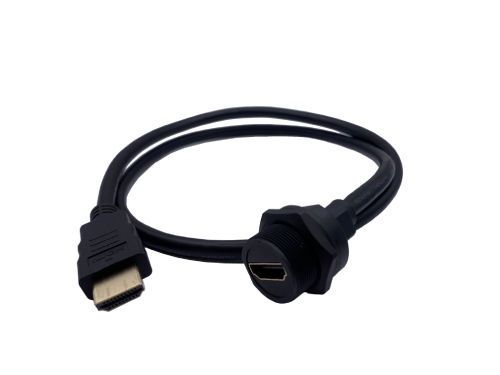 防水コネクタケーブル (HDMI オス – HDMI メス)